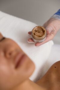 Cosmelan mask ready to be applied during a peel treatment