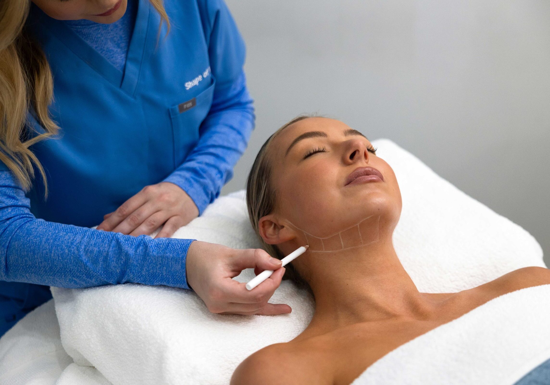 HIFU face mapping before an Ultraformer MPT treatment
